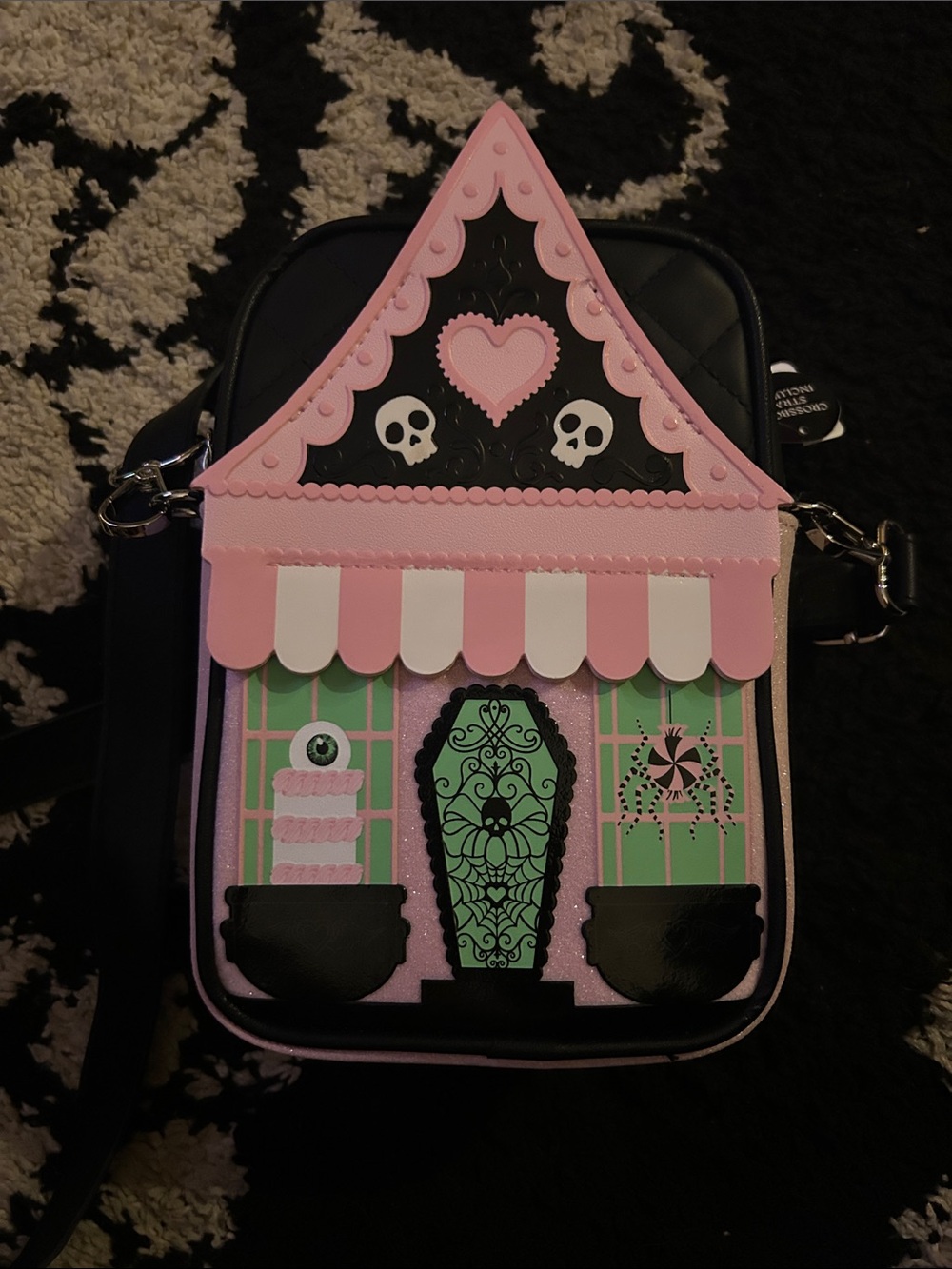 Bath & Body Works Pink & Mint Haunted House Crossbody Bag